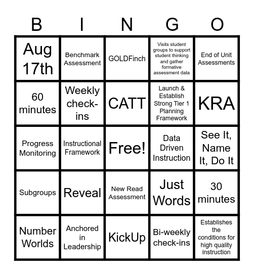 Leadership BINGO Card
