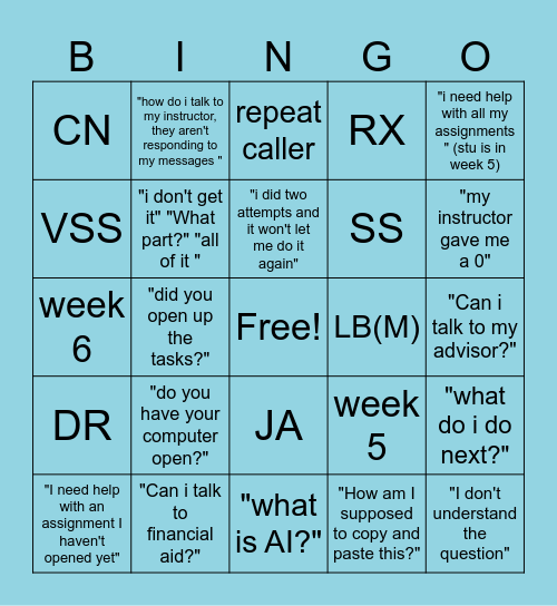ASC BINGO Card