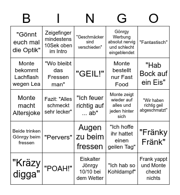 MONTE BINGO Card
