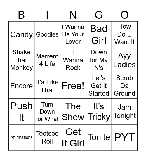 Brown's Game Night Bingo Card