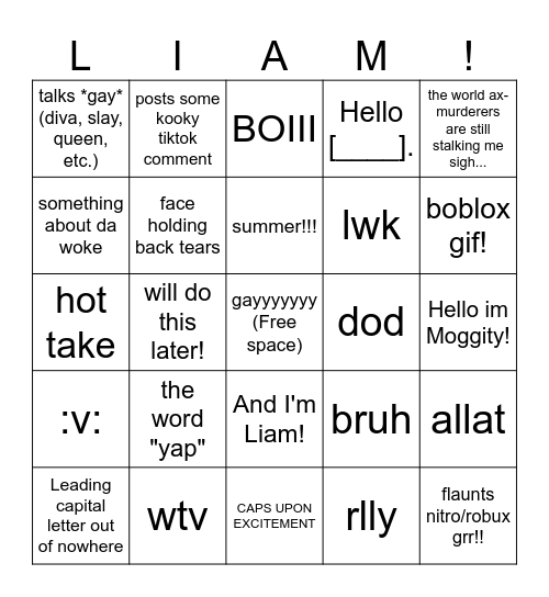 Lee M. Glabinton Bingo Card