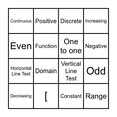 Vocab Review Bingo Card