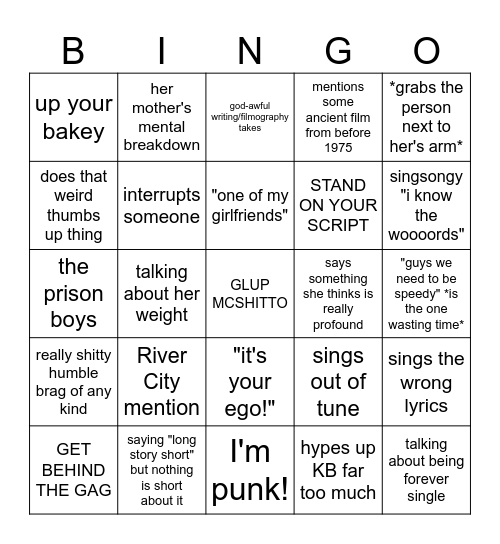 Libbyisms Bingo Card