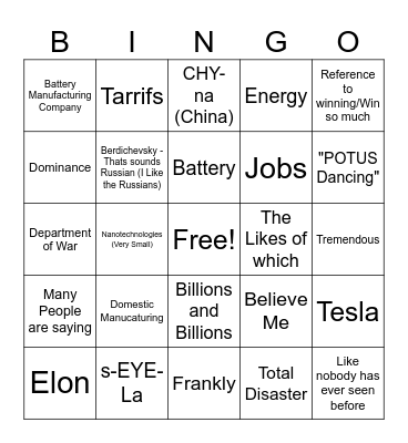 Sila Bingo Card