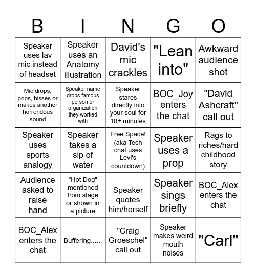 GLS 2026 Day 2 Bingo Card