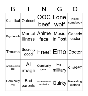 PARP bingo Card