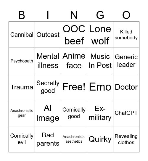 PARP bingo Card