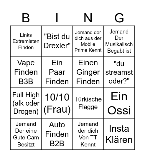 Ome TV Bingo Card
