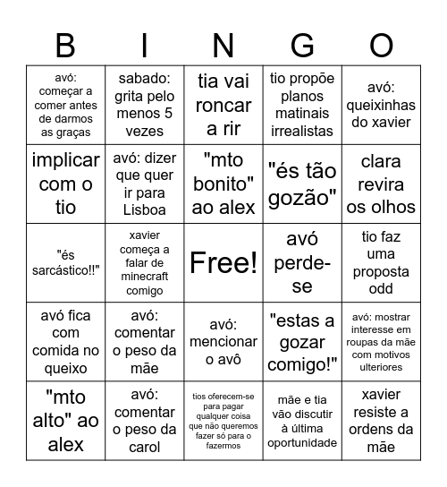 Las Planas 26 Bingo Card