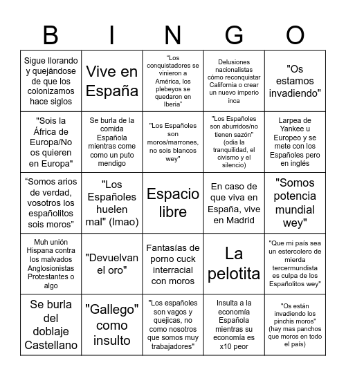 Bingo panchito Bingo Card