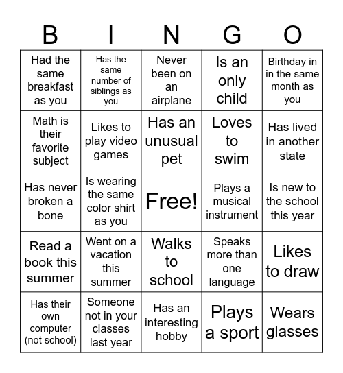 Bingo Card