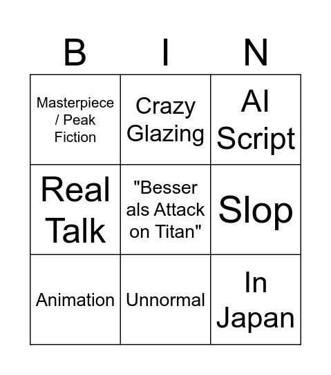 Ontan Bingo Card