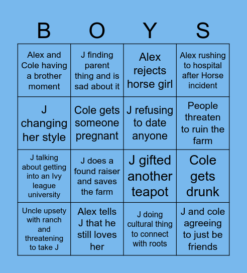 MLWTWB Bingo Card