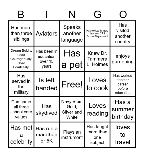 THAA Community Builder Bingo Card