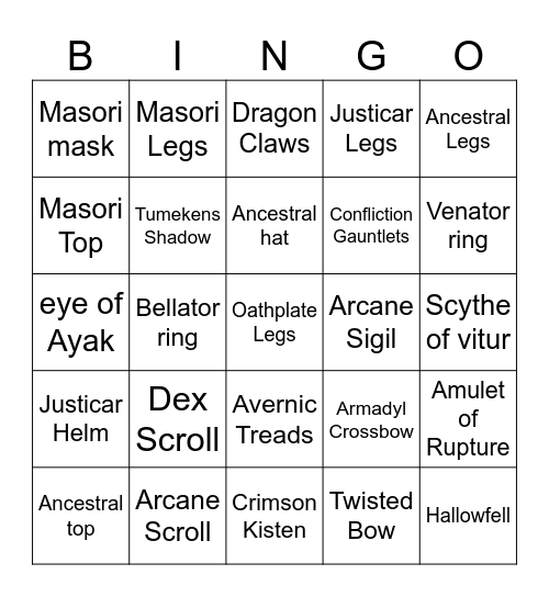 Denvers iron Bingo Card
