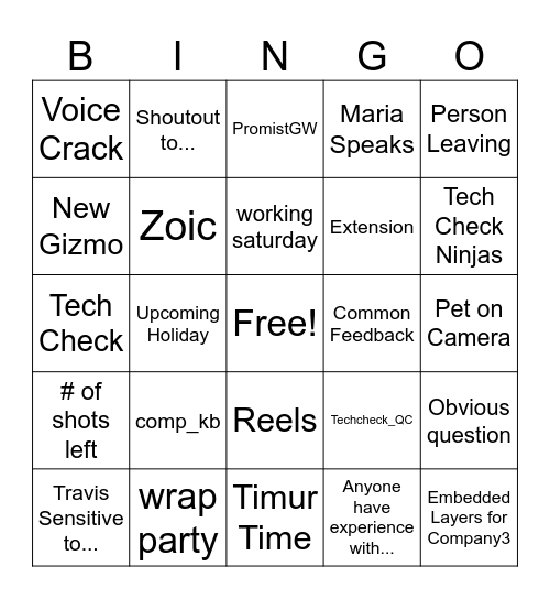 2d roundup Bingo Card