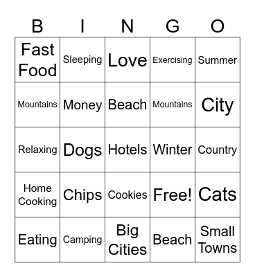 THIS OR THAT LEVEL 2 / 3 Bingo Card