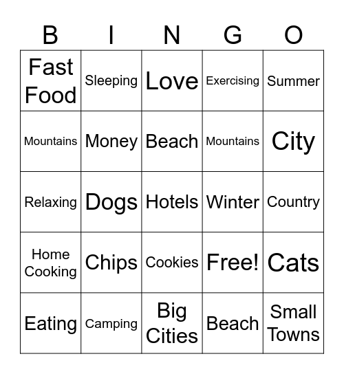 THIS OR THAT LEVEL 2 / 3 Bingo Card