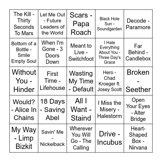 "Are They Calling Him Dad?" Bingo Card