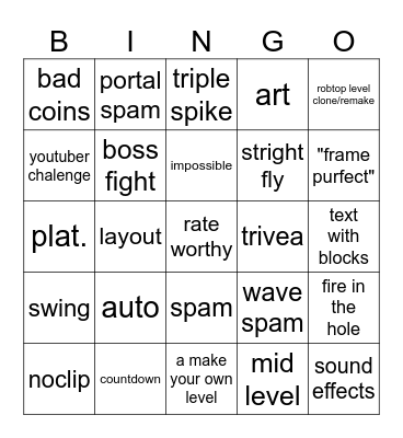 GD recent tab Bingo Card