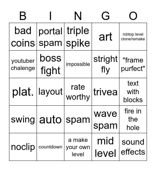 GD recent tab Bingo Card
