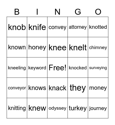 KN -- EY Bingo Card