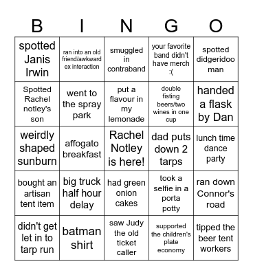 Folk Fest 2026 Bingo Card