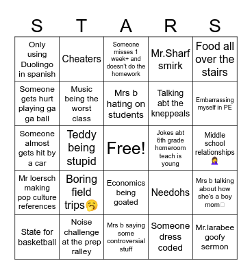 26-27 School year BINGO Card