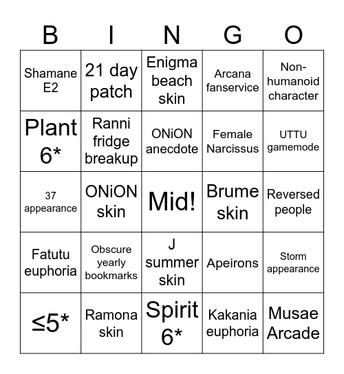 3.9 Bingo Card