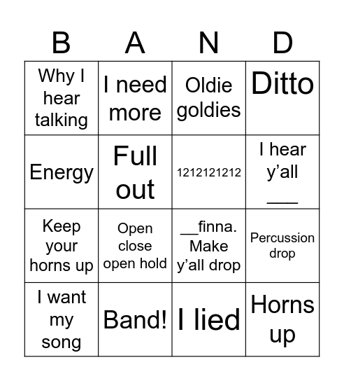 Moore bingo Card
