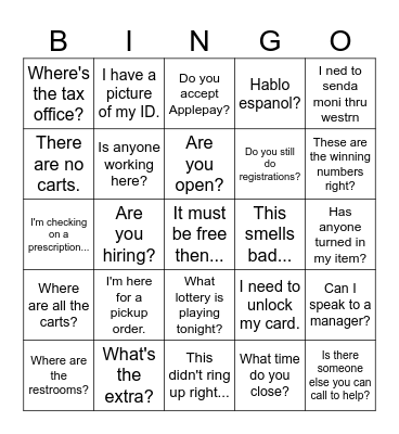 Customer Service Bingo 2.0 Bingo Card