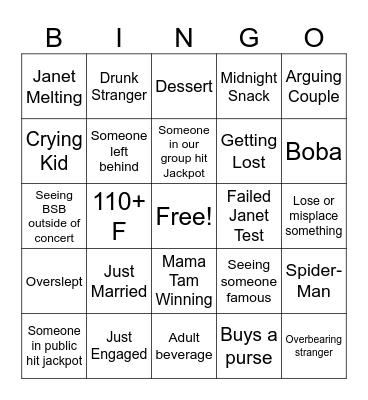 Spicy Bingo Card