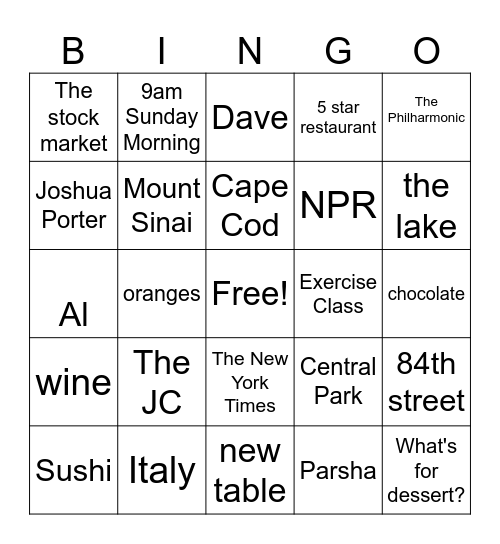 Happy Birthday Grandma Bingo Card