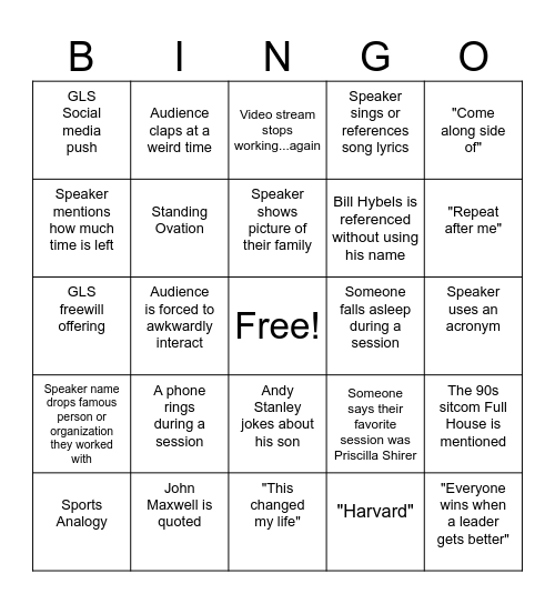 GLS Bingo Day 2 Bingo Card