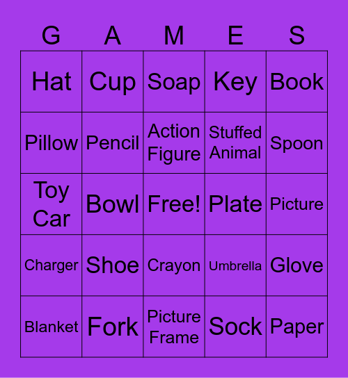 Sassy Sue Word Bingo Card