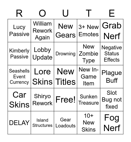 Route 06 v0.4 Bingo Card
