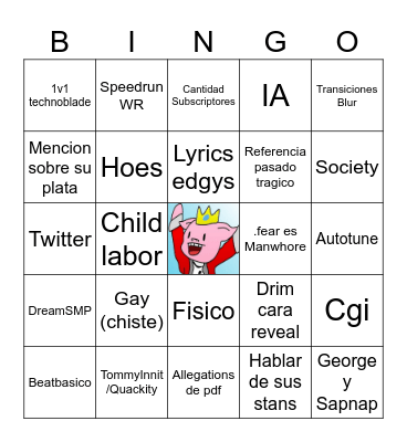 Drim Bingo Card