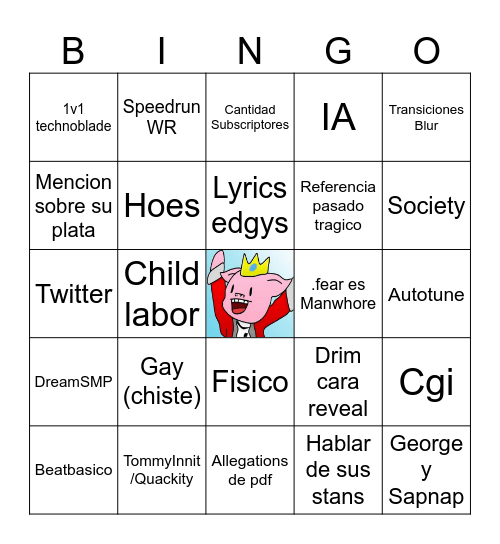 Drim Bingo Card