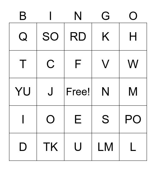 Customer service Bingo Card