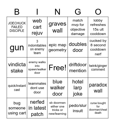 doorman bingo Card