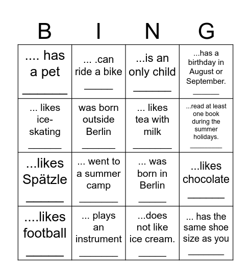 Find someone who Bingo Card