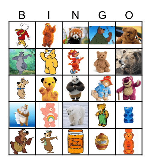 Bear Bingo! Bingo Card