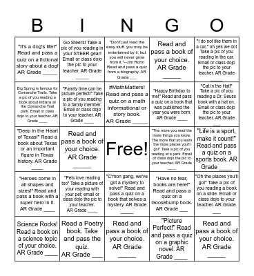 Principal's Challenge Bingo Card