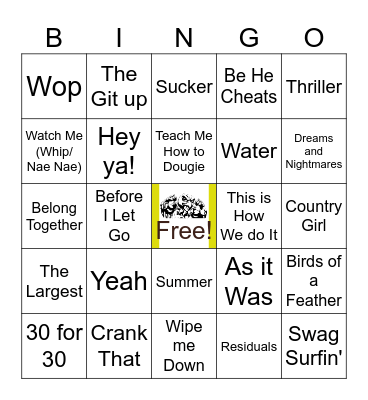 Mixed Tape Bingo Card