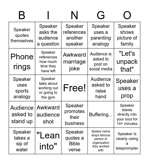 GLS 2026 BINGO Card Bingo Card