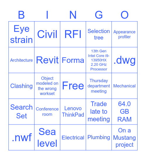 VDC Bingo Card