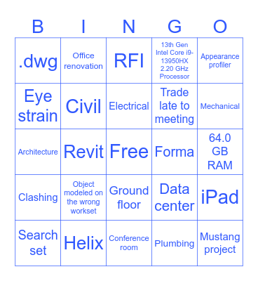 VDC Bingo Card