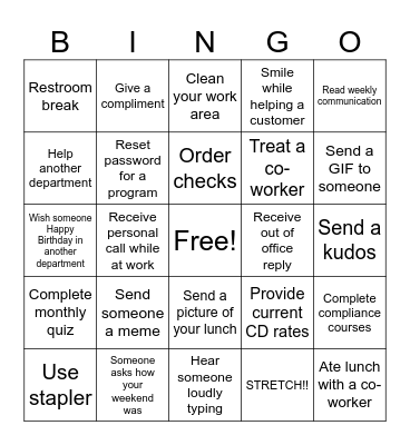 Consumer Engagement Bingo Card