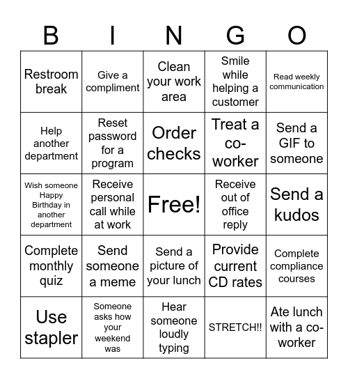 Consumer Engagement Bingo Card