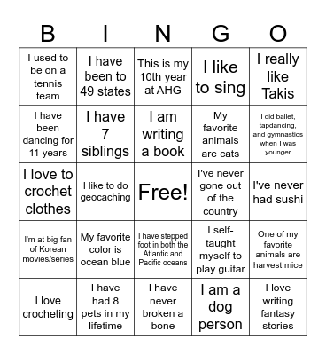 Patriots - 0725 Bingo Card
